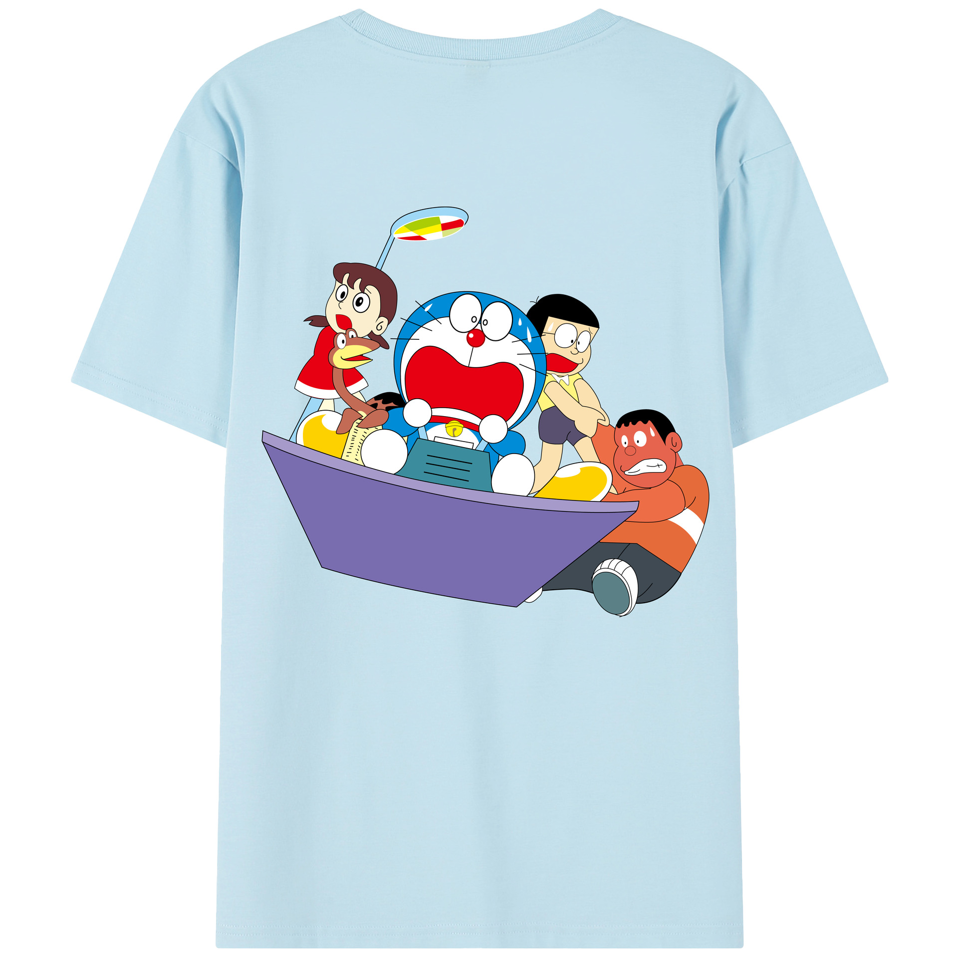 （画像用） ドラえもん Doraemon 綿100％半袖Tシャツ（背面プリント）
